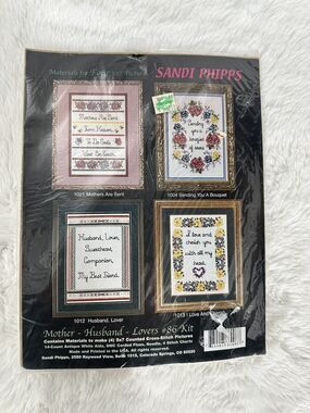 Vintage Sandi Phipps Mother Husband Lovers #86 Counted Cross Stitch Kit 4 Design